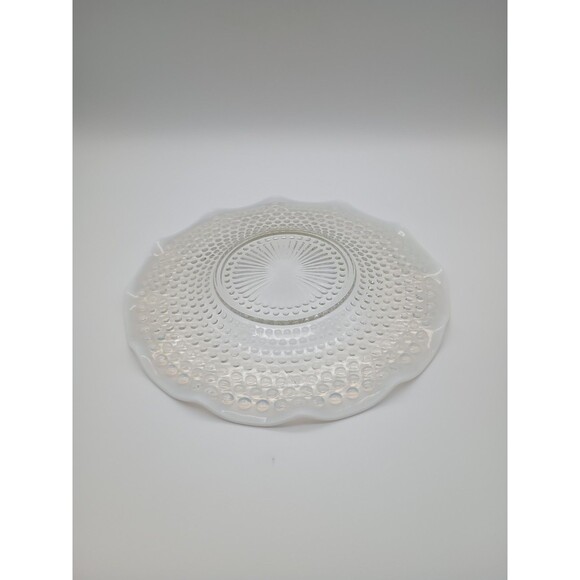 Anchor Hocking 1940s Hobnail Moonstone 10.75" Serving Plate Opalescent - Picture 4 of 5
